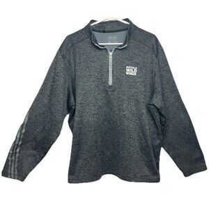 Adidas Golf Grey 1/4 Zip Fleece Lined Jacket Buffalo Wild Wings Employee BWW XL